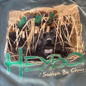 HEYBO Duck Hunt Graphic Crew Neck Sweatshirt Green Men SZ L